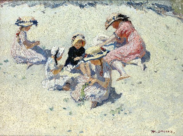 Frans Smeers | Children in the dunes, Öl auf Leinwand, 45,3 x 60,4 cm, signed l.r. und painted 1911 on the reverse