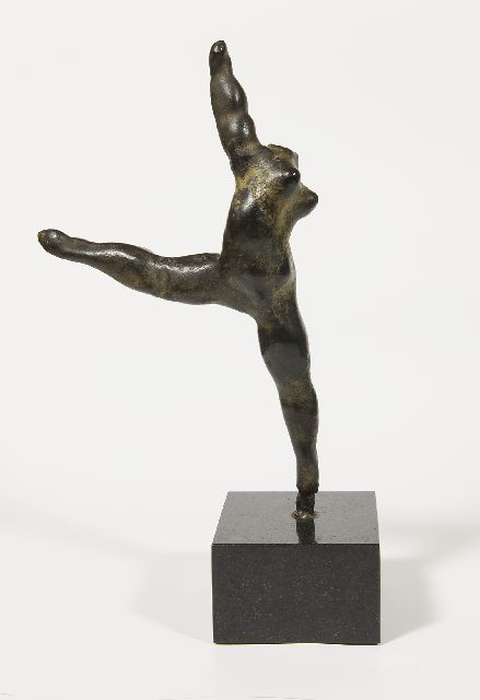 Spronken A.J.E.  | Tanzschritt, Bronze 35,9 x 17,5 cm, Unterzeichnet Initialen (Stempel) auf Innenseite des r. Beines