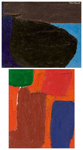 Constant | Ohne Titel, Öl auf Leinwand, 46,2 x 55,0 cm, Unterzeichnet o.r./Keilrahmen; verso o.r. und Im Verso datiert 1951