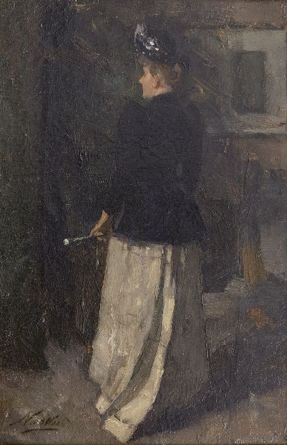 Nicolaas van der Waay | Junge Frau im Reitanzug, Öl auf Leinwand, 42,0 x 28,3 cm, Unterzeichnet l.u.