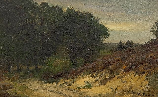 Kregten J.A.R.F. van | Landschaft in Drente, Öl auf Leinwand 34,2 x 54,5 cm, Unterzeichnet r.u.