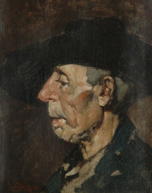 Willem van den Berg | Bauer, Öl auf Leinwand, 24,7 x 19,0 cm, Unterzeichnet r.u. und datiert 1918