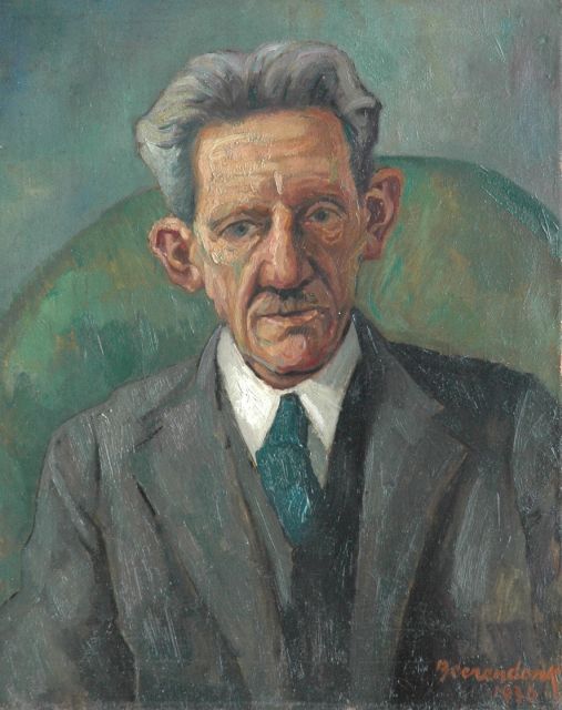 Theo Beerendonk | A portrait of the artist's father, Öl auf Leinwand, 50,1 x 40,3 cm, signed l.r. und datiert 1936