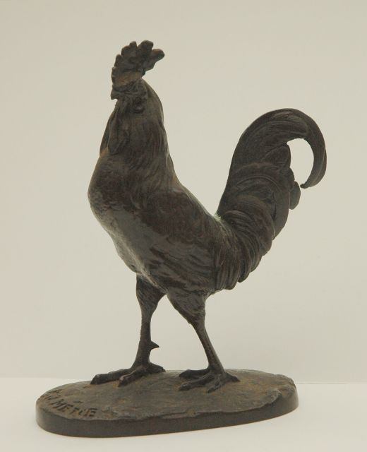 Pierre Jules Mène | A standing rooster, Bronze, 14,6 x 10,3 cm, signed with stamp on base