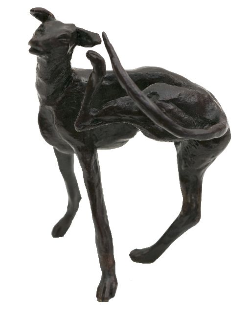 Harriët Glen | Windhund, Bronze, 10,3 x 8,0 cm, Unterzeichnet auf rechtem Hinterbein