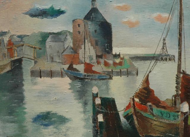 Wim Bosma | The harbour of Enkhuizen, Öl auf Leinwand, 44,9 x 60,3 cm, signed l.l.