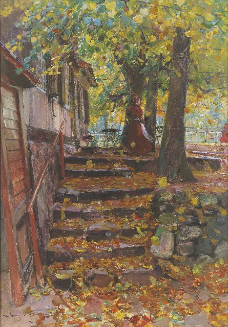 Ludwig Julius Christian Dettman | Going to school, Gouache auf Papier und Leinwand, 86,0 x 60,8 cm, signed l.l. und dated '96