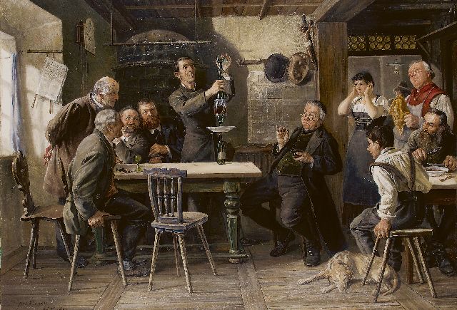 Joseph Edgar Kleinert | Ein Kunststück, Öl auf Leinwand, 70,1 x 100,1 cm, Unterzeichnet l.u. und datiert 1886 'München'