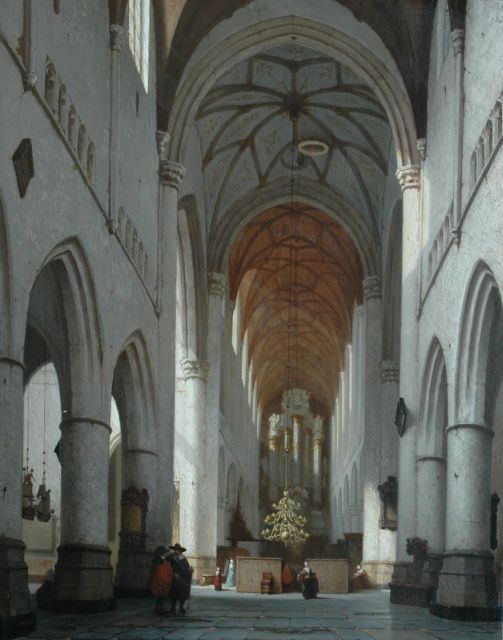 Jan Jakob Schenkel | Interior of Saint Bavo's, Haarlem, Öl auf Holz, 77,4 x 61,0 cm, signed l.l. und executed ca. 1861-1875
