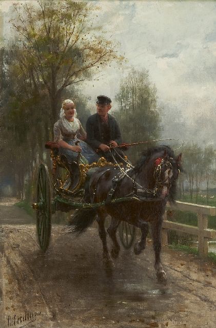 Otto Eerelman | A Sunday ride, Öl auf Leinwand, 47,0 x 31,2 cm, signed l.l.