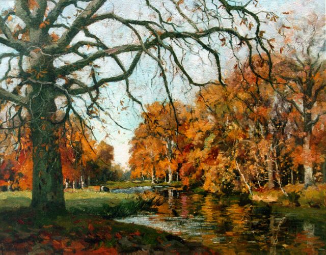 Jan van Vuuren | Fall woods, Öl auf Leinwand, 55,0 x 71,0 cm, signed l.l.