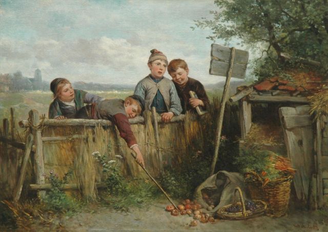 Kate J.M.H. ten | Little thieves, Öl auf Leinwand 46,5 x 65,1 cm, signed l.r.