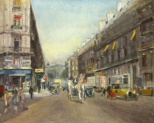 Adrion L.  | Grand Boulevard, Paris, Öl auf Leinwand 65,0 x 80,9 cm, Unterzeichnet r.u. und datiert 1929 (auf einem Etikett)
