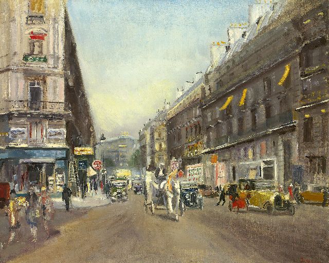 Lucien Andrion | Grand Boulevard, Paris, Öl auf Leinwand, 65,0 x 80,9 cm, Unterzeichnet r.u. und datiert 1929 (auf einem Etikett)