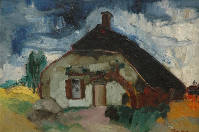 Antoon Kruysen | Landscape with farm, Öl auf Leinwand, 38,4 x 55,3 cm, signed l.r.