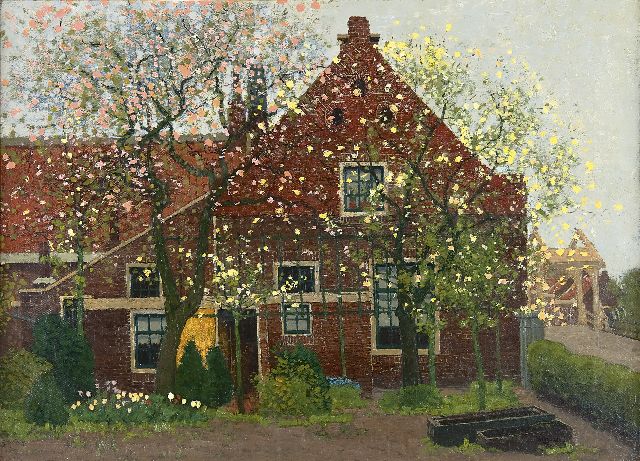 Wiggers D.  | A house in Loenen in spring, Öl auf Leinwand 43,4 x 59,3 cm, signed l.r.