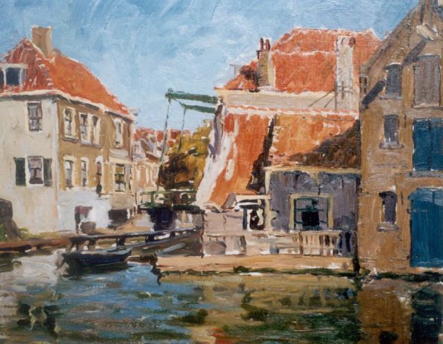 Dort W. van | A view of a Dutch town, Öl auf Leinwand 45,4 x 55,2 cm, signed l.r.