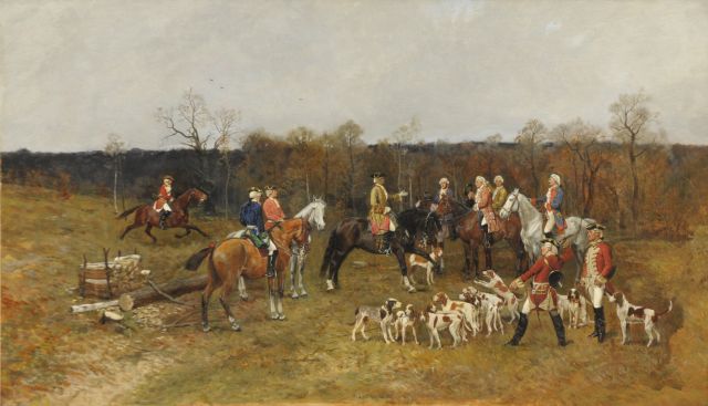 Antoni Piotrowski | Der Anfang der Jagd, Öl auf Leinwand, 55,0 x 92,3 cm, Unterzeichnet u.M. und datiert '1880 Paris'