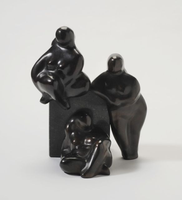 Germann M.  | Three women, Bronze 21,7 x 18,8 cm, signed at the back of the standing figure und dated '87 on the reverse