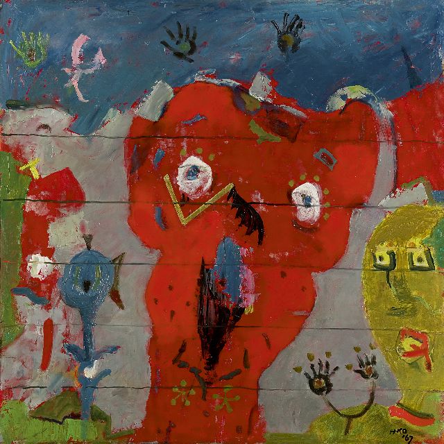 Harm Kamerlingh Onnes | Traumwelt eines Kindes, Öl auf Holzfaser, 49,4 x 49,8 cm, Unterzeichnet r.u. mit Monogramm und datiert '67