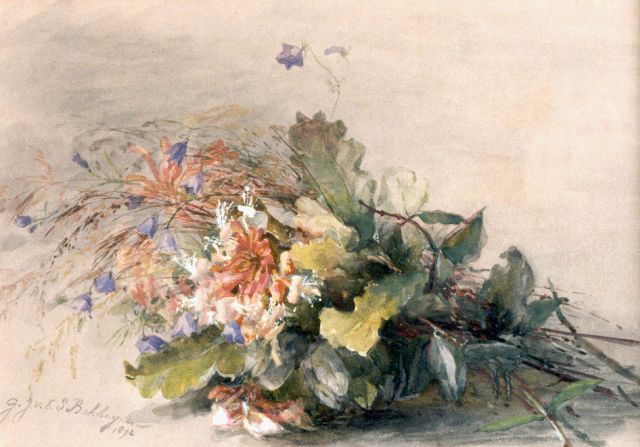 Sande Bakhuyzen G.J. van de | A bunch of wild flowers, Aquarell auf Papier 35,0 x 49,0 cm, dated 1892