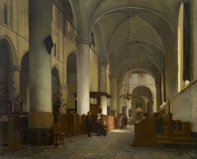 Jan Jakob Schenkel | Grote oder St. Vituskerk, Naarden, Öl auf Holz, 51,6 x 62,9 cm, Unterzeichnet r.u.