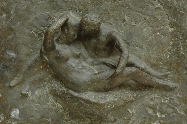 Pieter Starreveld | Sich liebendes Paar, Bronze, 28,2 x 43,0 cm, Unterzeichnet Mit Monogrammstempel l.v.d.M.