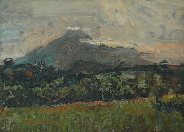 Harm Kamerlingh Onnes | A landscape with the Piso Piso on Sumatra, Öl auf Holz, 27,6 x 35,0 cm