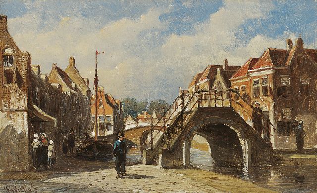 Petrus Gerardus Vertin | A summer day in Monnickendam, Öl auf Holz, 9,8 x 15,8 cm, signed l.l.