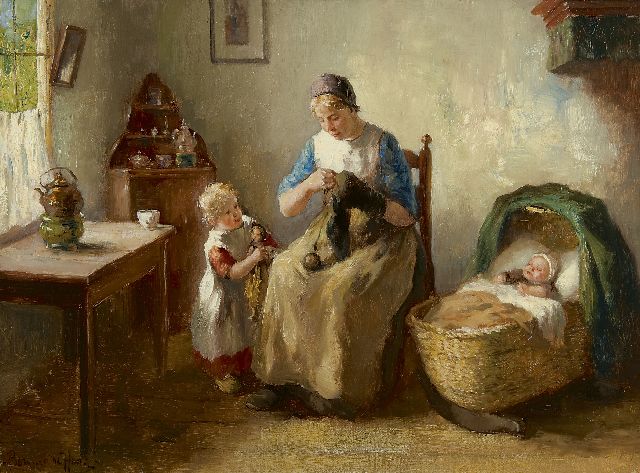 Bernard de Hoog | The jarning lesson, Öl auf Leinwand, 30,6 x 40,9 cm, signed l.l.