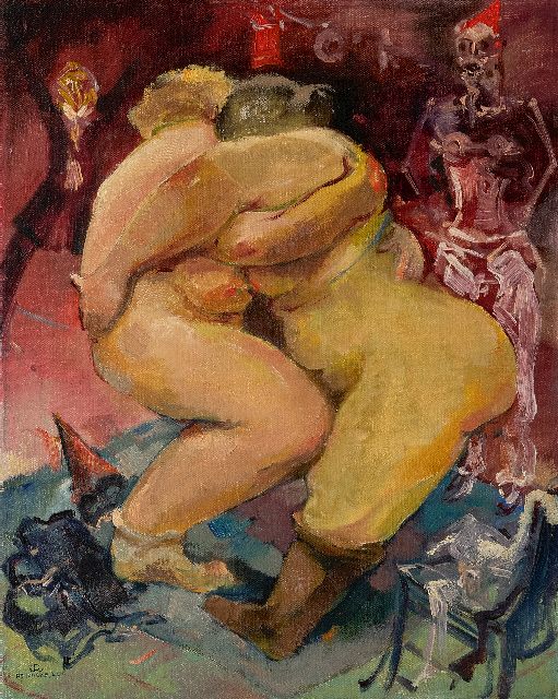 Luc de Rycke | Wie Frauen ringen, Öl auf Leinwand, 50,3 x 40,4 cm, Unterzeichnet l.u. mit Monogramm und mit vollem Namen und zu datieren um 1930