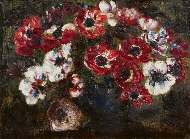 Goedvriend Th.F.  | Anemones, Öl auf Holz 34,1 x 46,1 cm, signed l.l.