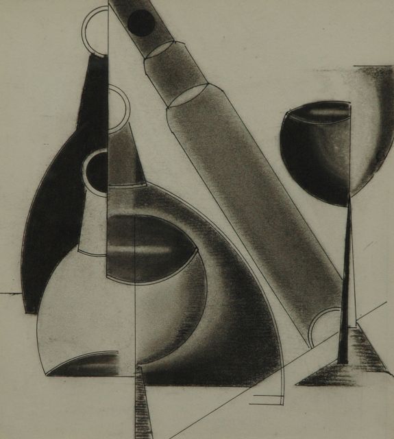 Thijs Rinsema | Composition (no. 118), Feder, Tinte und Kreide auf Papier, 26,5 x 23,3 cm, executed ca. 1920