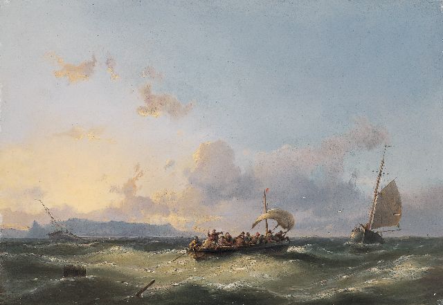 Jan H.B. Koekkoek | Segelboote vor der Küste, Öl auf Holz, 30,0 x 43,7 cm, Unterzeichnet u.l. und datiert '61
