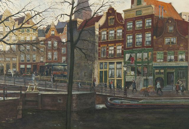 Dirk van Haaren | Prinsengracht, Amsterdam, Aquarell auf Papier, 45,5 x 66,0 cm, Unterzeichnet l.u. und datiert 1907