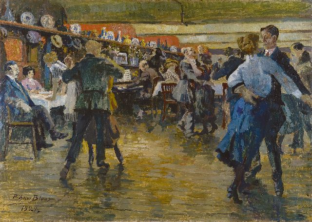 Richard Bloos | Tanzvergnügen, Öl auf Leinwand, 79,8 x 113,5 cm, Unterzeichnet l.u. und datiert 1924