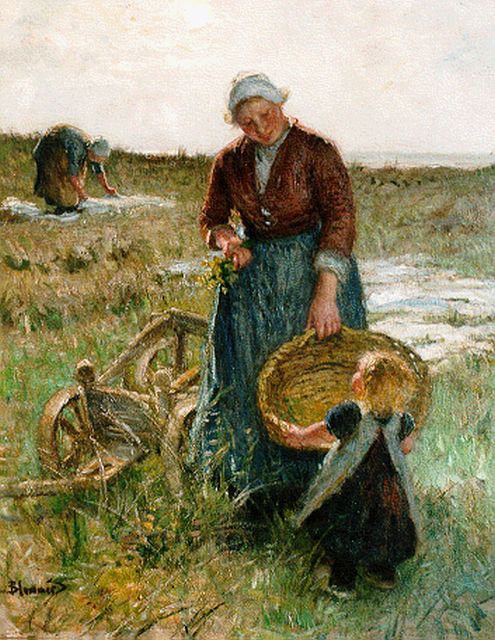 Bernard Blommers | Mother's little helper, Öl auf Leinwand, 116,0 x 94,0 cm, signed l.l.