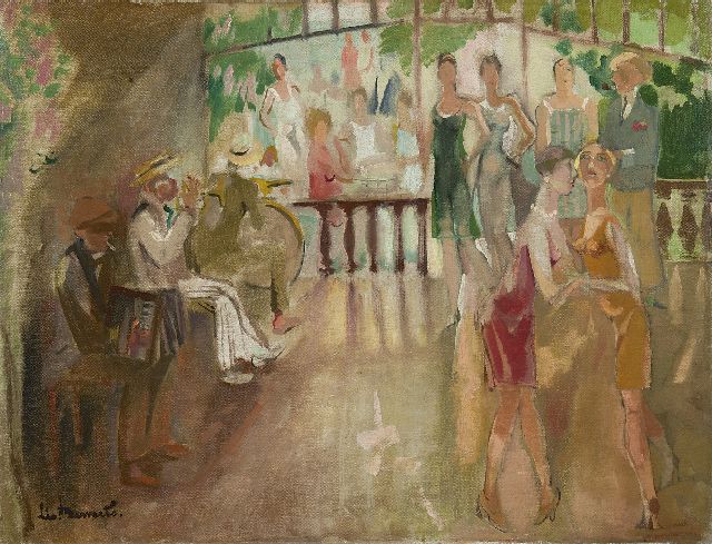 Leo Bervoets | Tanzlokal, Öl auf Leinwand, 52,1 x 68,0 cm, Unterzeichnet l.u.