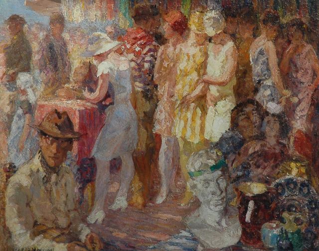 Willem Vaarzon Morel | The antique market, Öl auf Leinwand, 54,4 x 66,2 cm, signed l.l.