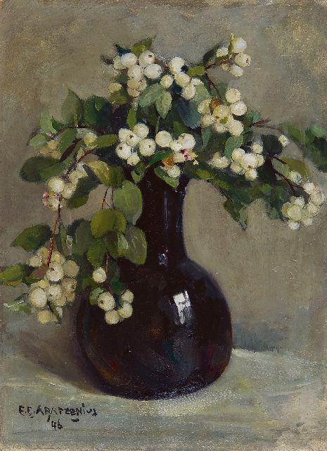 Elise Arntzenius | Snowberry, Öl auf Holz, 40,8 x 30,0 cm, signed l.l. und dated '46
