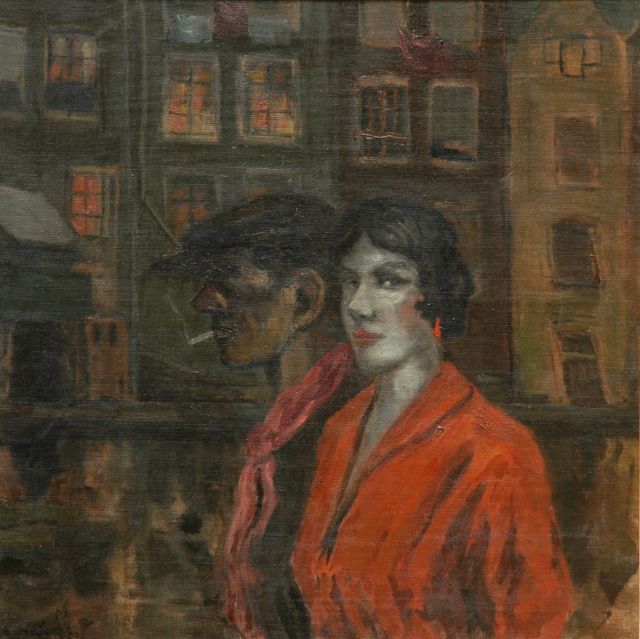 Marie Henri Mackenzie | In the red-light district, Amsterdam, Öl auf Leinwand, 60,1 x 60,1 cm, signed l.l.