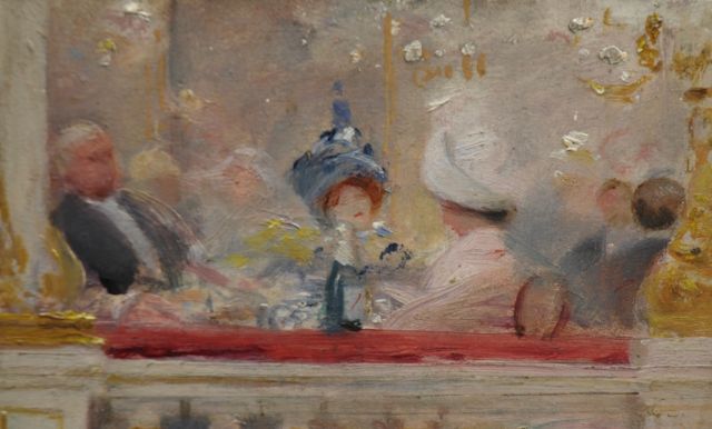 Albert Guillaume | The soiree, Öl auf Holz, 7,8 x 12,8 cm, signed l.r. remains of signature