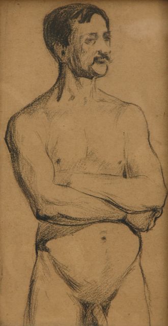 Heijenbrock J.C.H.  | Studie eines männlichen stehenden Aktes, Bleistift auf Papier 21,2 x 10,9 cm