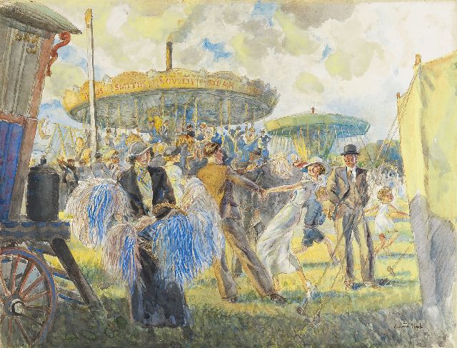 Eustace Nash | Auf dem Jahrmarkt, Aquarell und Gouache auf Papier, 39,5 x 52,2 cm, Unterzeichnet r.u.