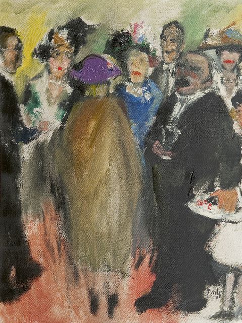 Padua P.M.  | The soiree, Öl auf Leinwand 65,6 x 49,8 cm, signed l.r. und painted early 1950's