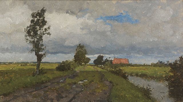 Willem Bastiaan Tholen | Landscape near Kampen, Öl auf Leinwand auf Holz, 29,5 x 53,0 cm, signed l.c. und painted '21