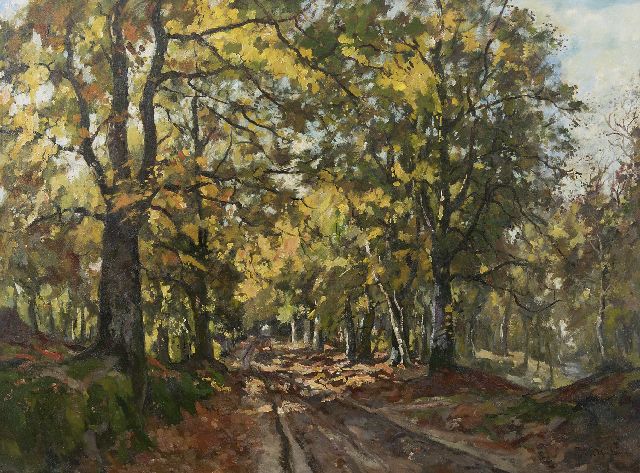 Jan van Vuuren | Im Leuvenumser Wald, Öl auf Leinwand, 75,5 x 100,5 cm, Unterzeichnet r.u.