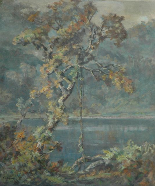 Ernest Dezentjé | A lake near Bandung, Indonesia, Öl auf Leinwand, 70,0 x 59,9 cm, signed l.l.