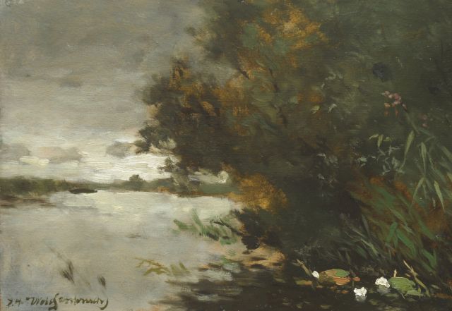 Jan Hendrik Weissenbruch | Peat polder, Öl auf Papier auf Holz, 27,6 x 40,2 cm, signed l.l.