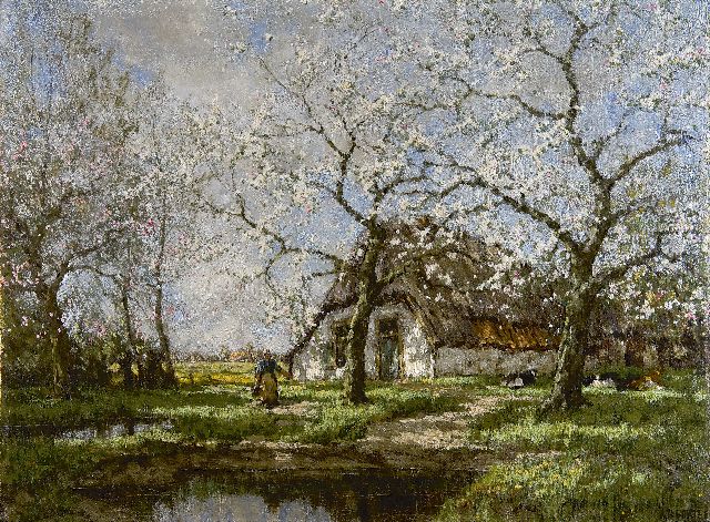 Arnold Marc Gorter |  A farm in spring, Öl auf Leinwand, 55,7 x 74,8 cm, signed l.r.